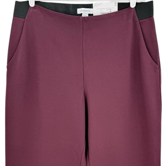 Liz Claiborne Women's Audra Wine Straight Leg Pull-on Stretch Pants Size XL NWT - Picture 3 of 11